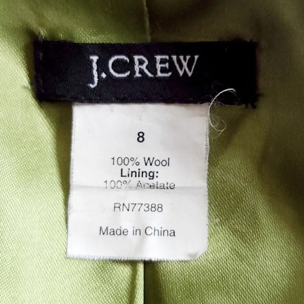 J CREW wool banded waist blazer black textured classic career suit jacket Size 8 - Picture 5 of 5